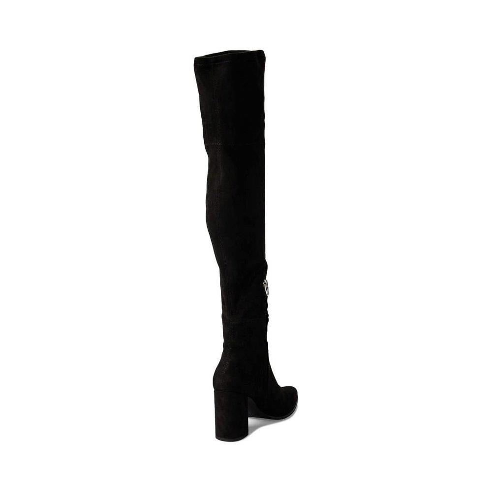 Selora Black Suede Over The Knee Heeled Boots