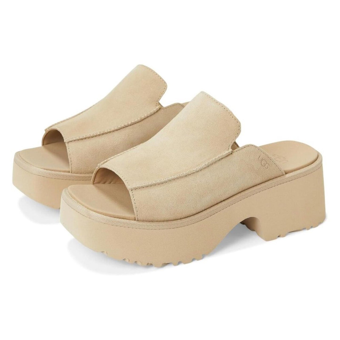 New Heights Mustard Seed Suede Slide Heeled Sandals