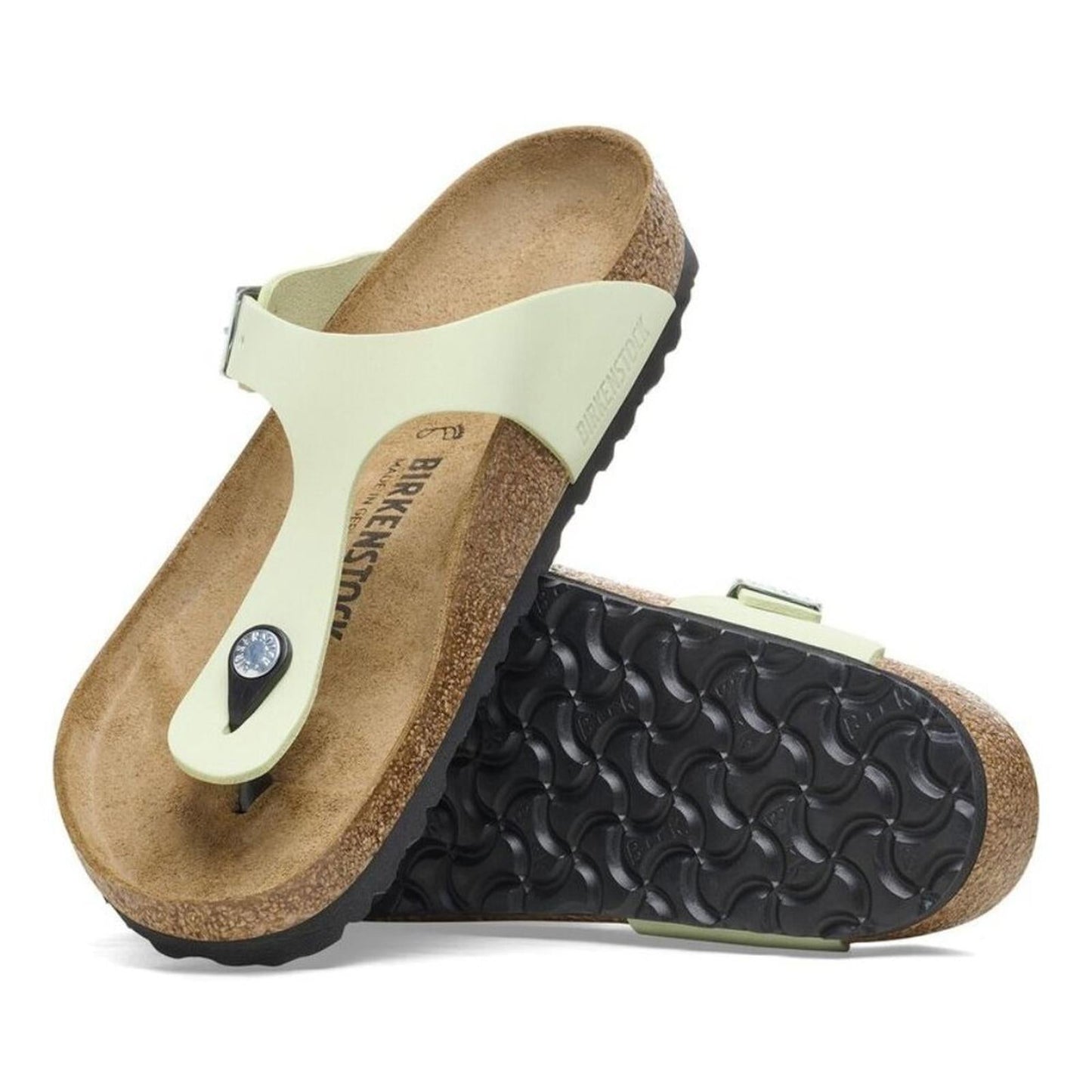 Gizeh Faded Lime Nubuck Leather Sandals