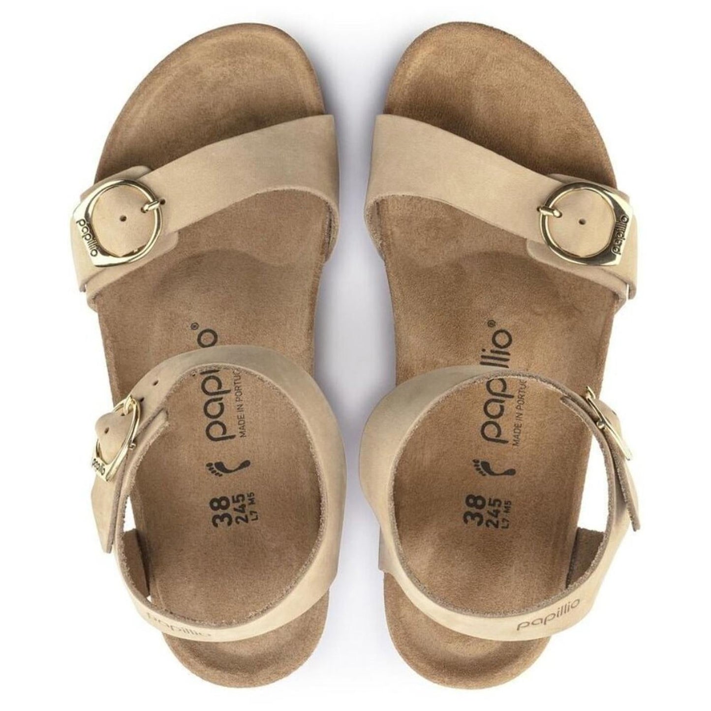 Papillio Soley Sandcastle Nubuck Leather Wedge Sandals