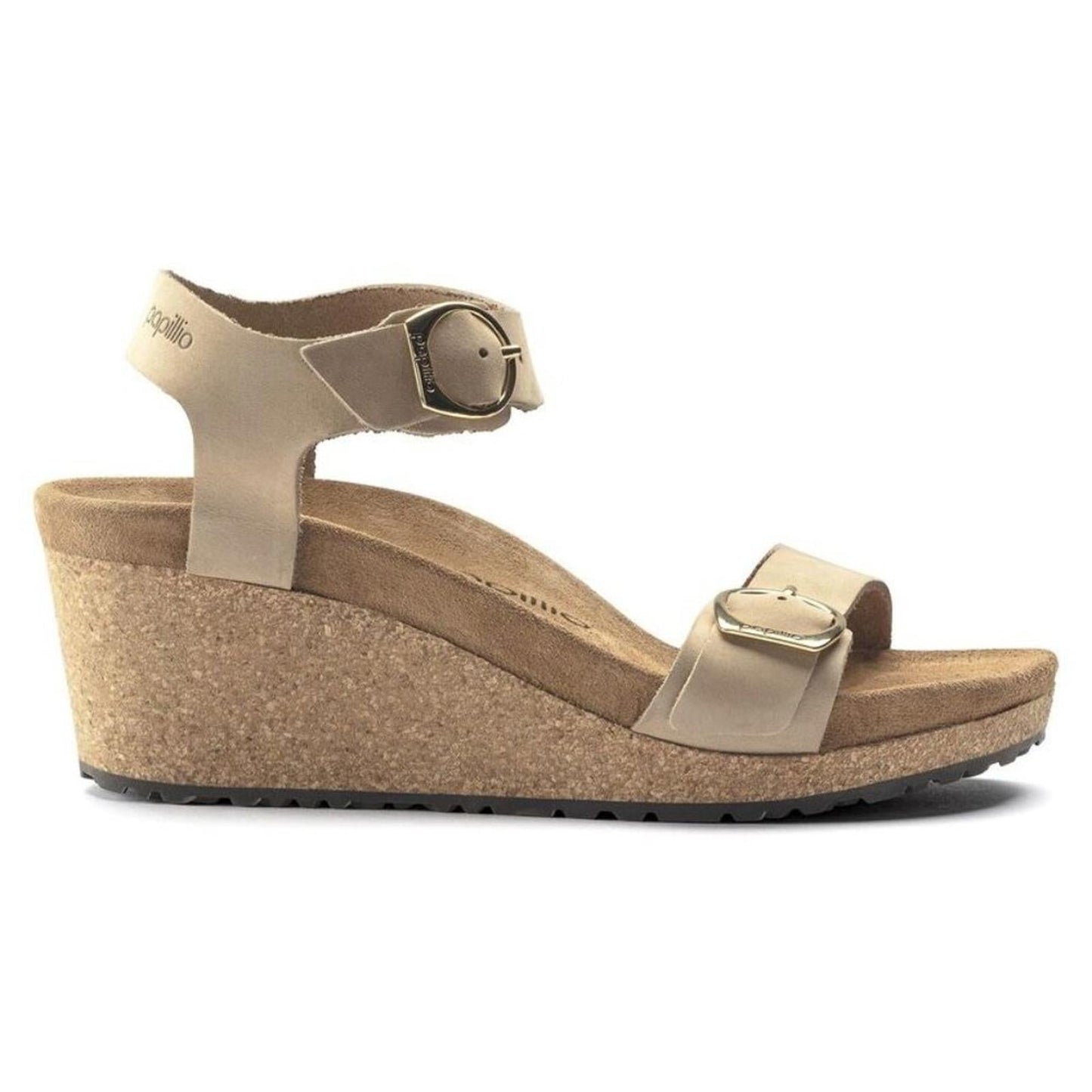 Papillio Soley Sandcastle Nubuck Leather Wedge Sandals