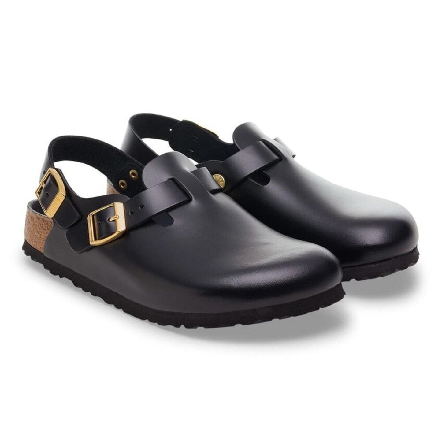 Tokio Black Dressy Leather Clogs