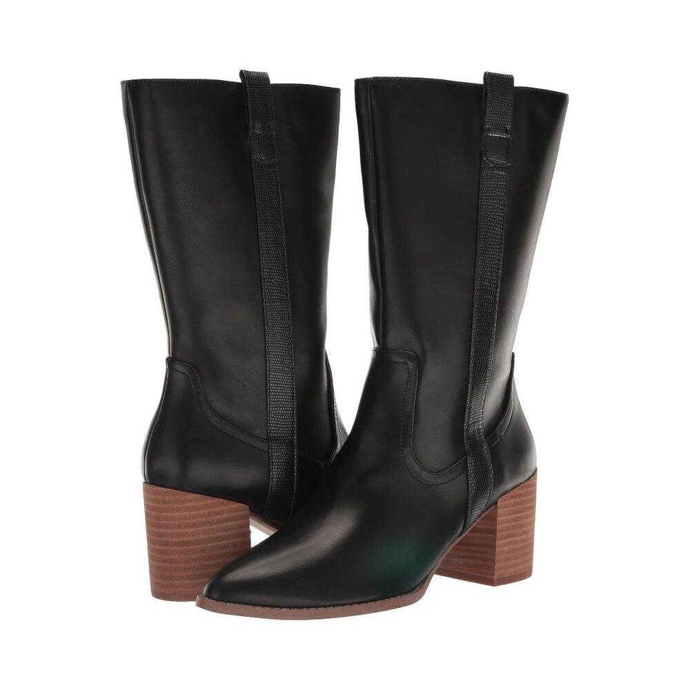 Tezza Black Heeled Boots