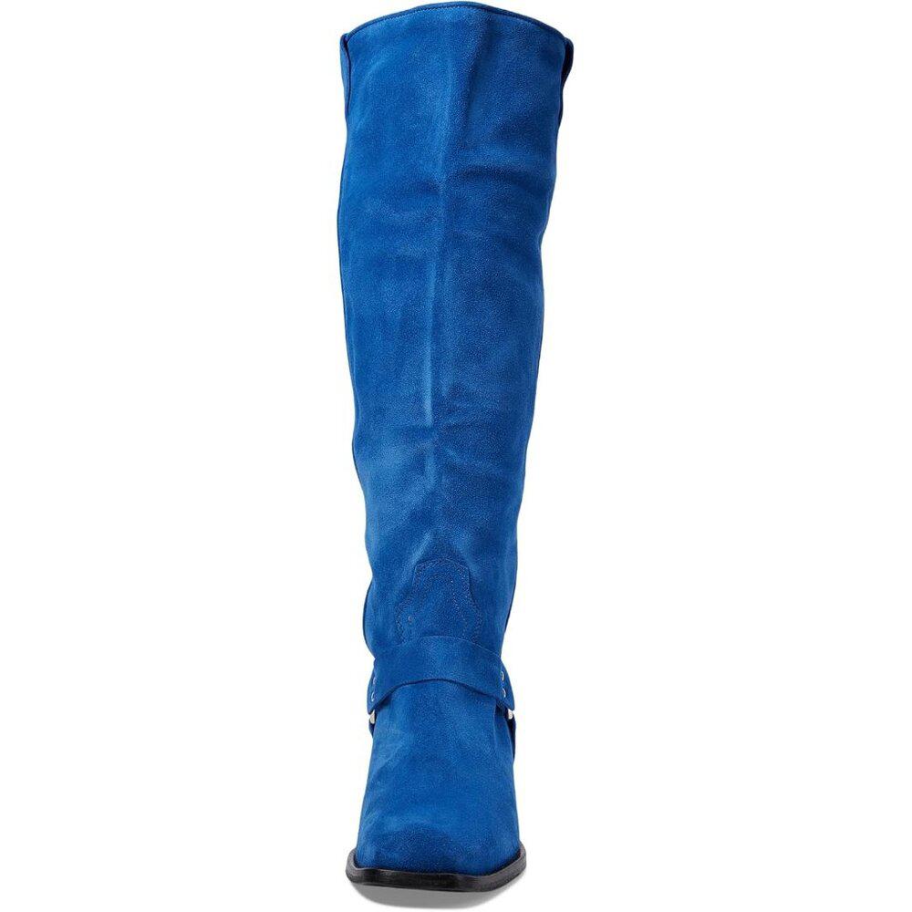 Lockhart Blue Suede Harness Knee High Boots