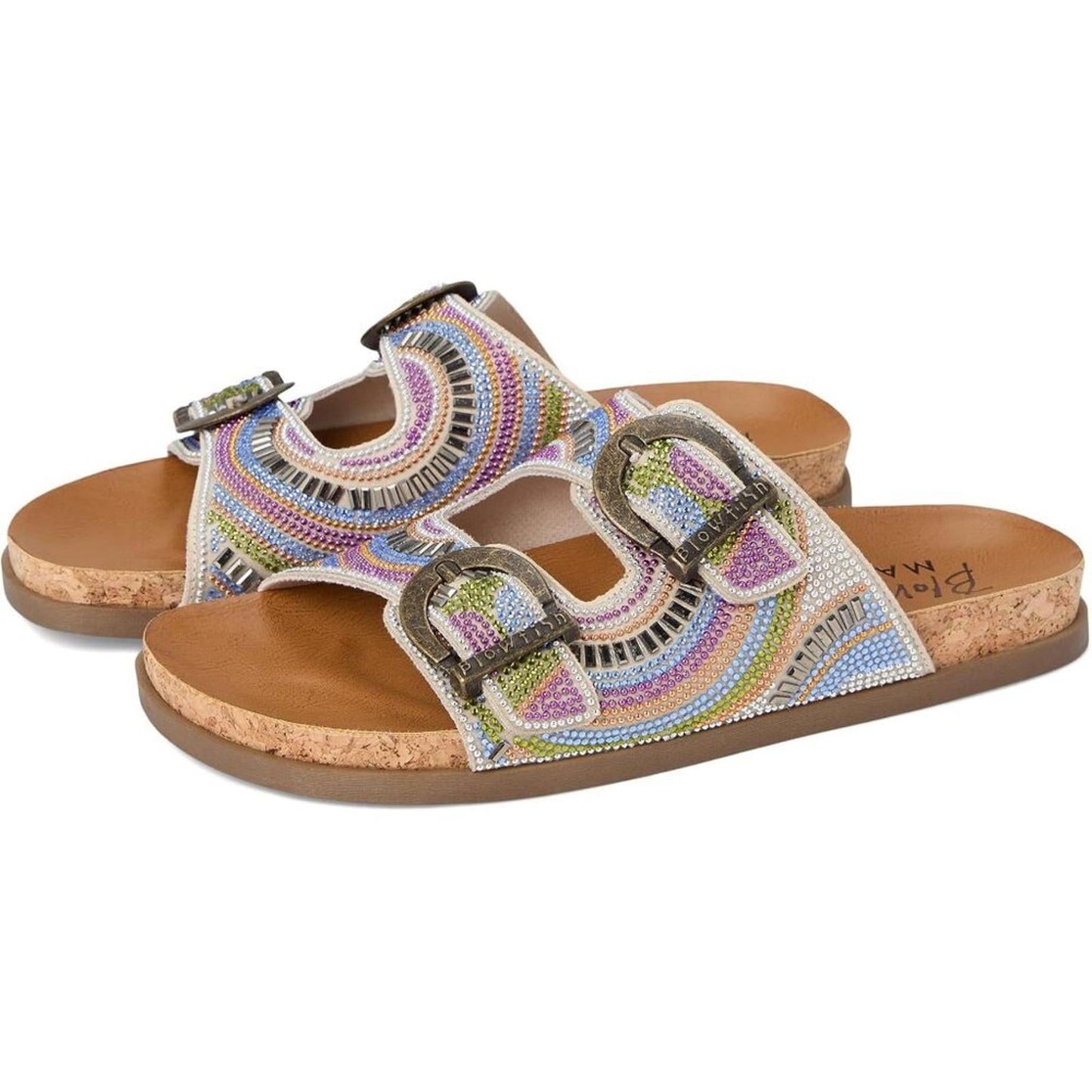 Lima Bright Multi Bead Embellished Sandals