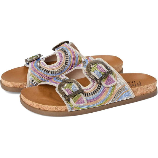 Lima Bright Multi Bead Embellished Sandals