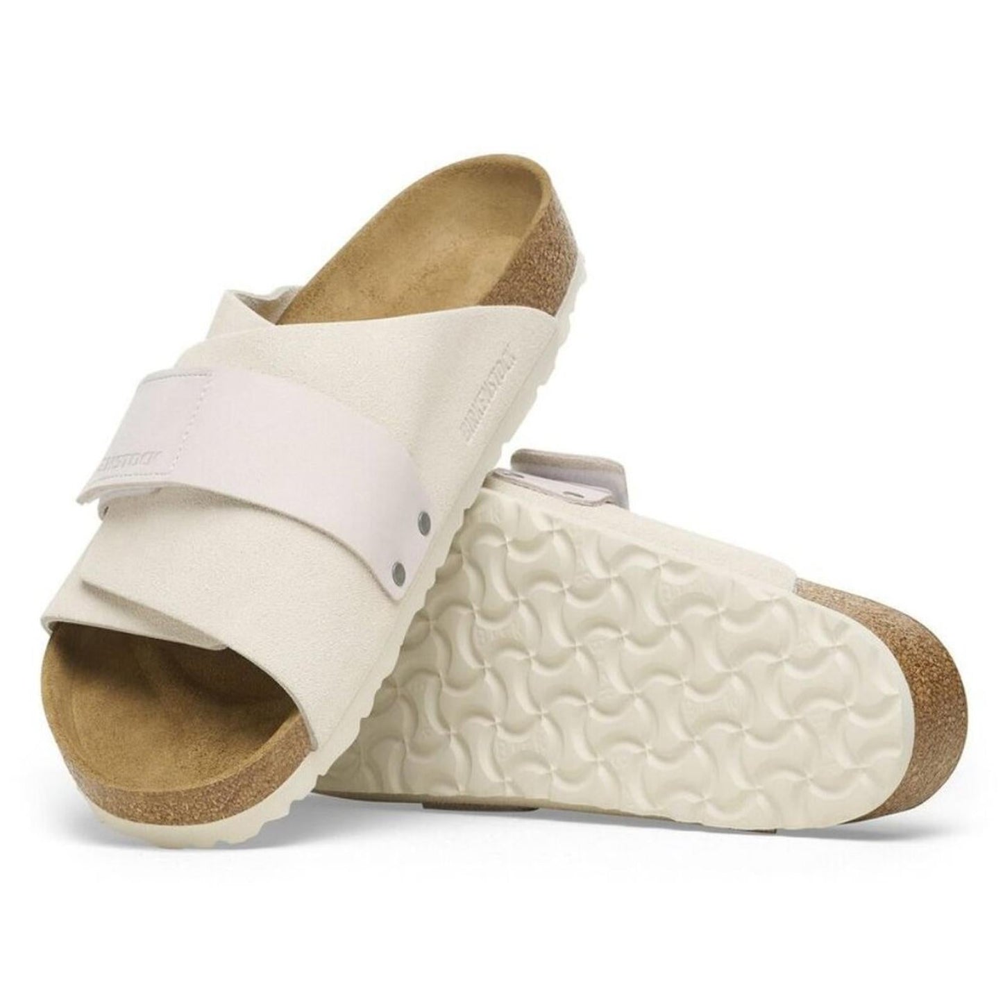 Kyoto Antique White Nubuck Suede Leather Sandals