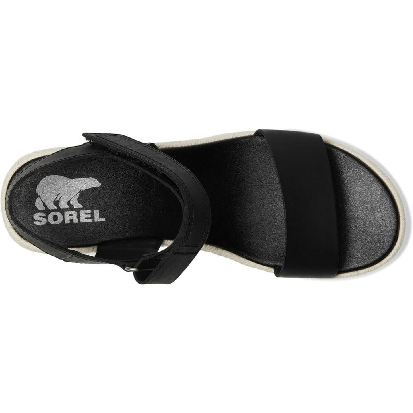 Cameron Black Leather Wedge Sandals