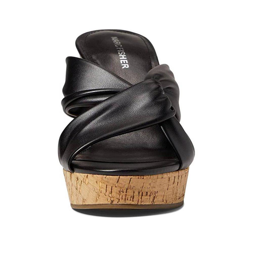 Marc Fisher Sandals Bonia Black Wedge Sandals
