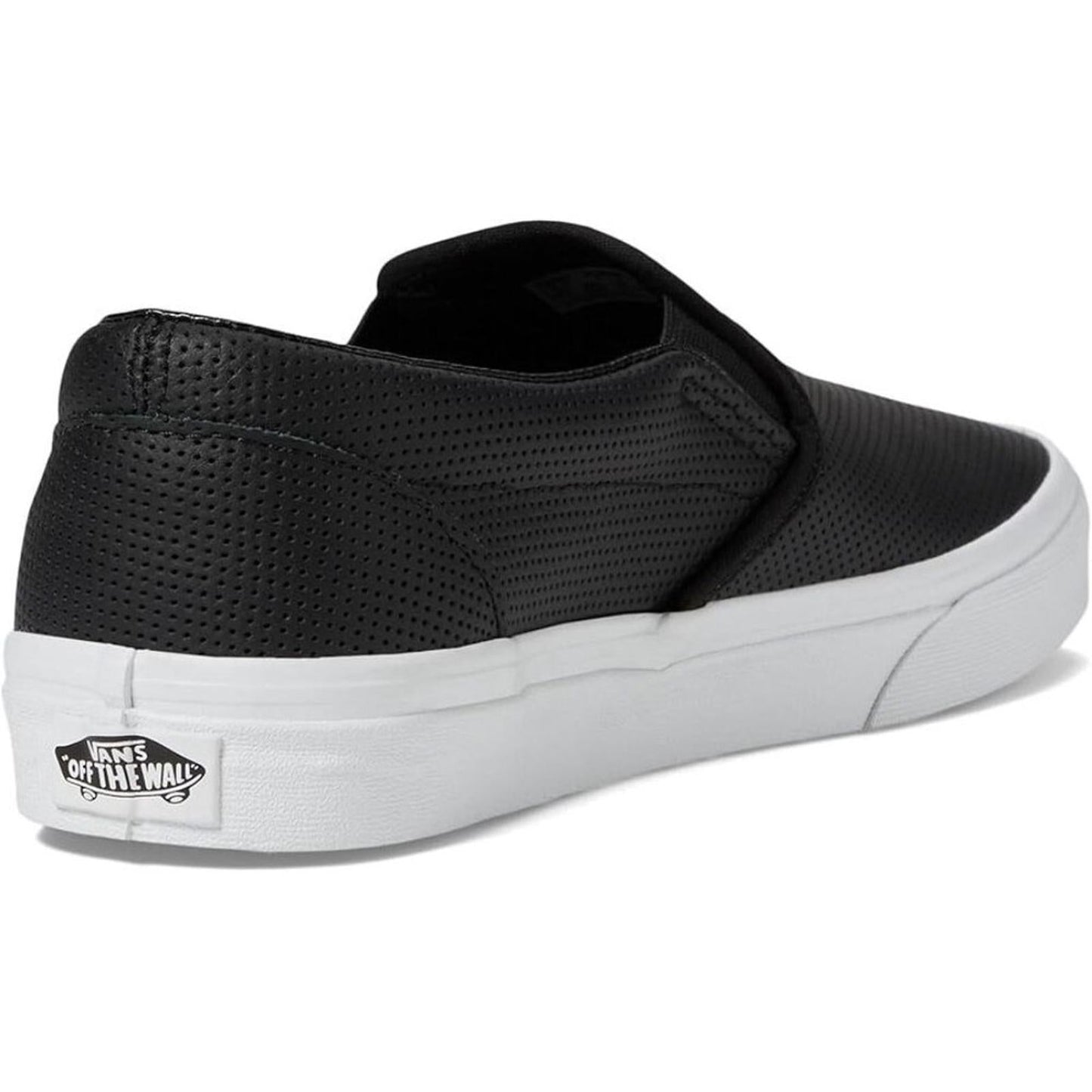 Classic Black Perf Leather Slip On Sneakers