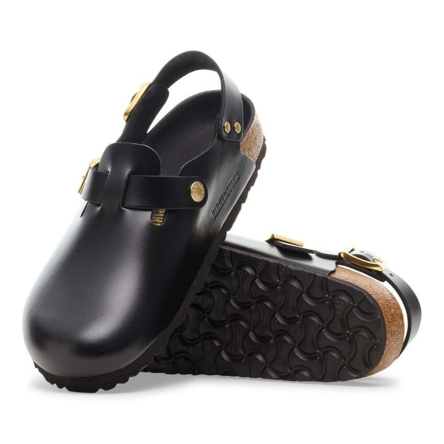 Tokio Black Dressy Leather Clogs