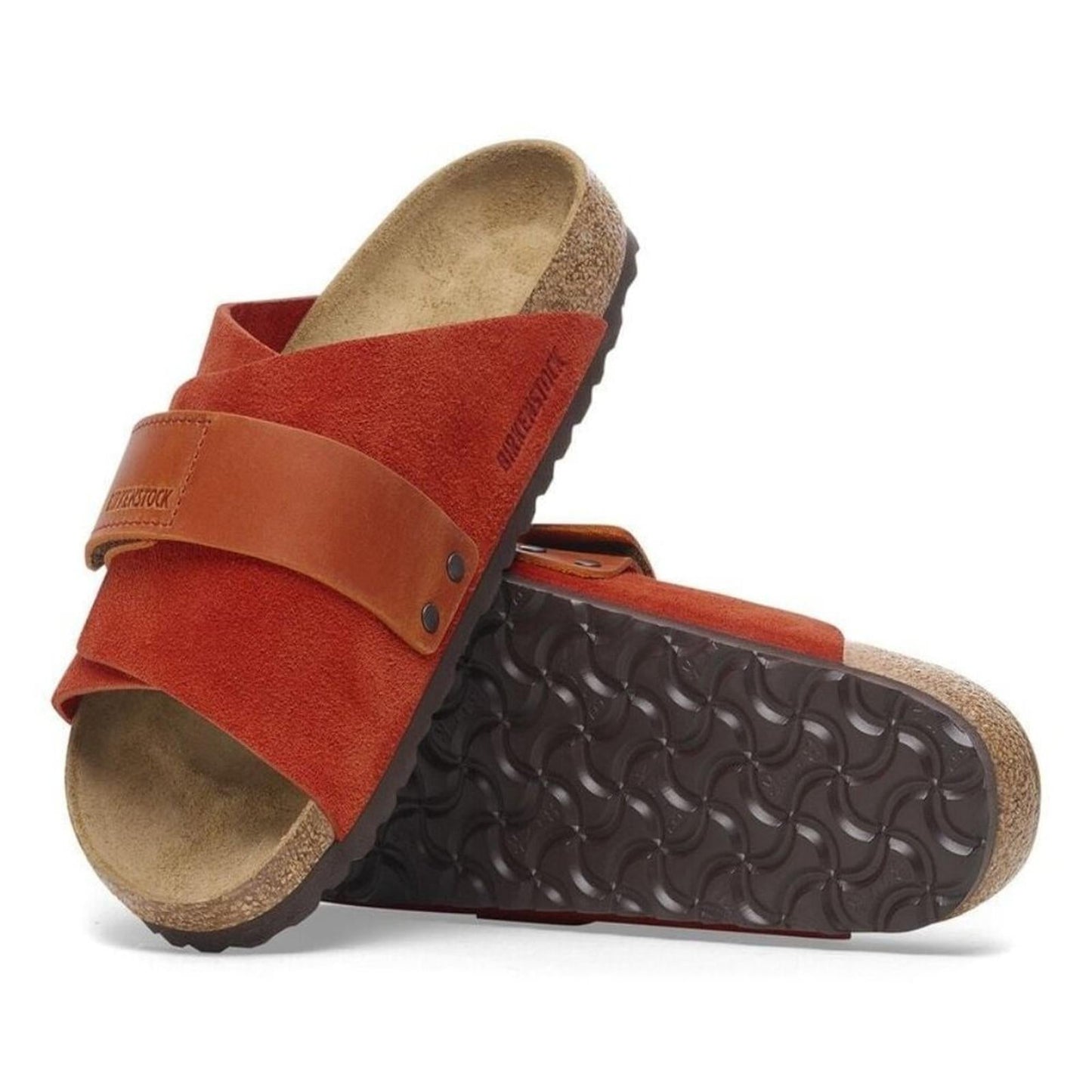 Kyoto Rust Brown Nubuck Suede Sandals