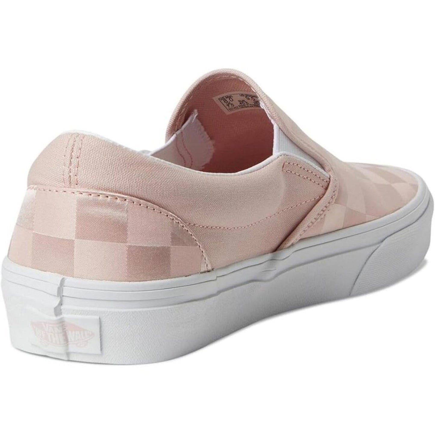 Classic Satin Checkerboard Sepia Rose Slip On Sneakers