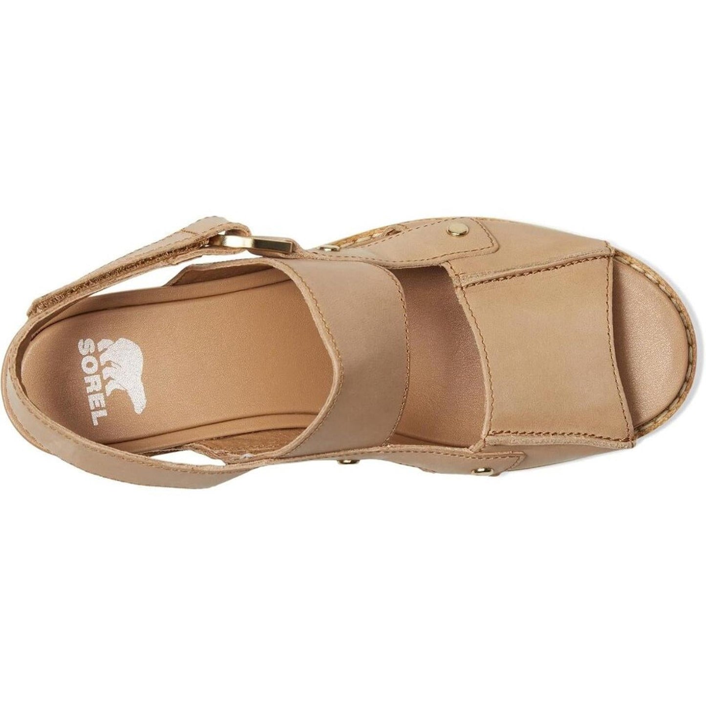 Joanie IV Honest Beige Leather Wedge Sandals