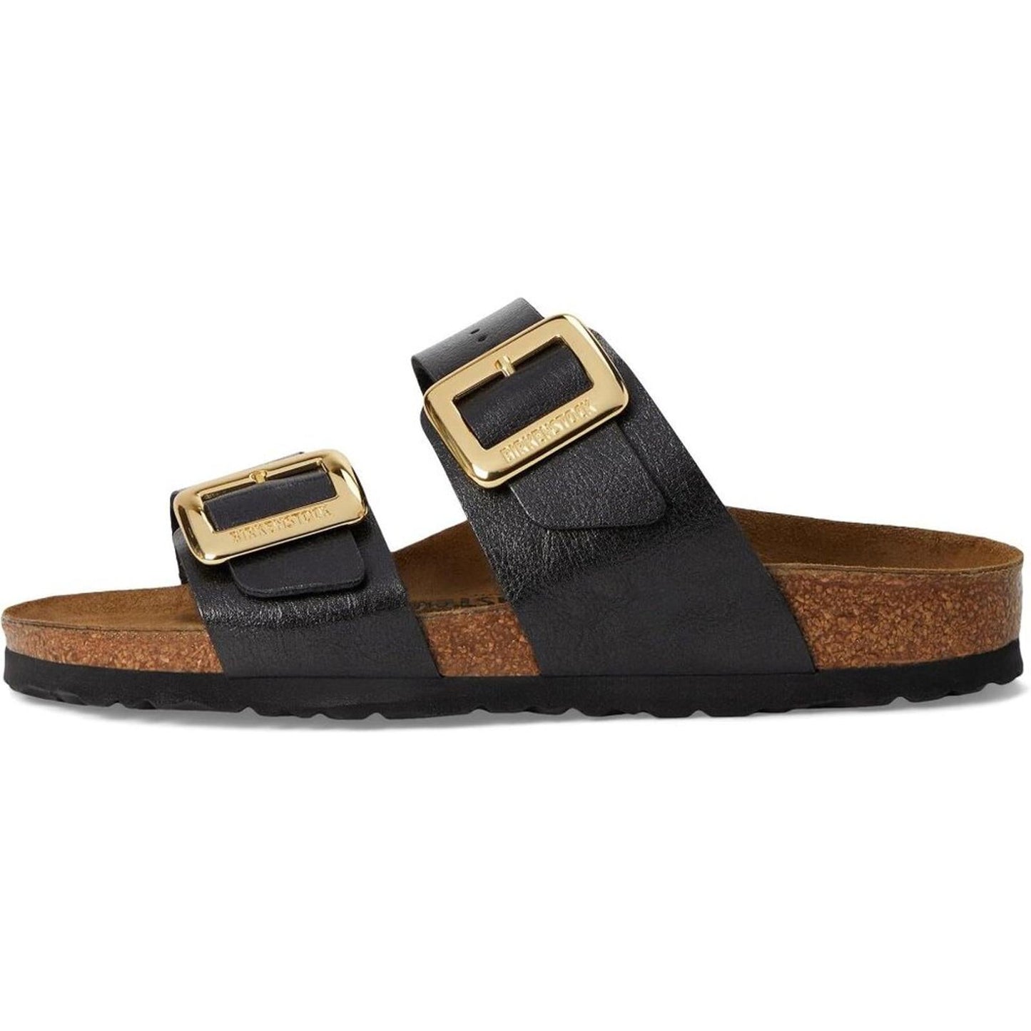 Sydney Luxe Buckle Licorice Black Slide Sandals