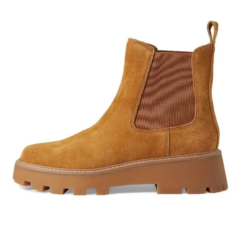 Jaelyn Caramel Suede Chelsea Boots