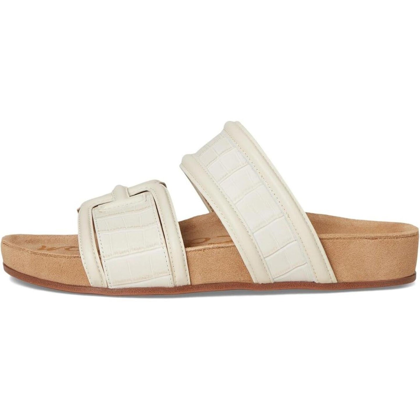Rowan Ivory Leather Flat Slide Sandals