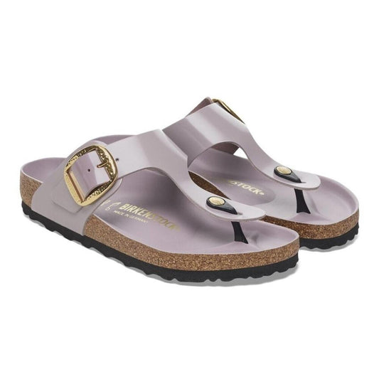 Gizeh Hammered Big Buckle High Shine Faded Purple Sandals