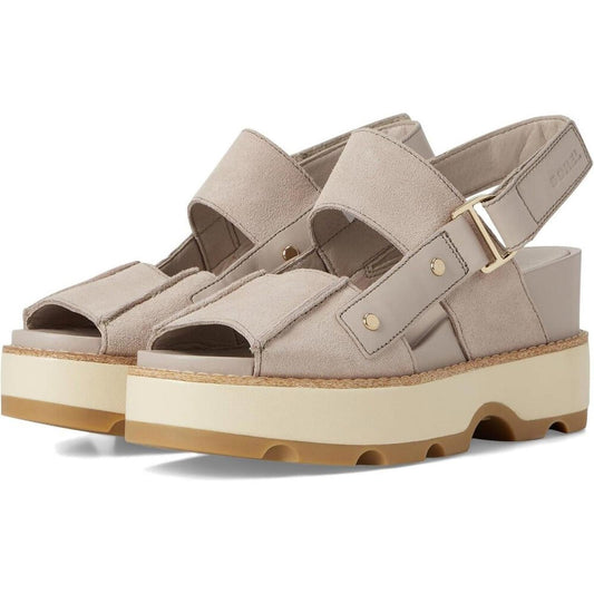 Joanie IV Crushed Clay Suede Leather Wedge Sandals