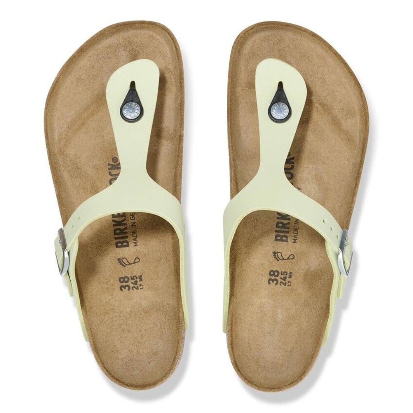 Gizeh Faded Lime Nubuck Leather Sandals