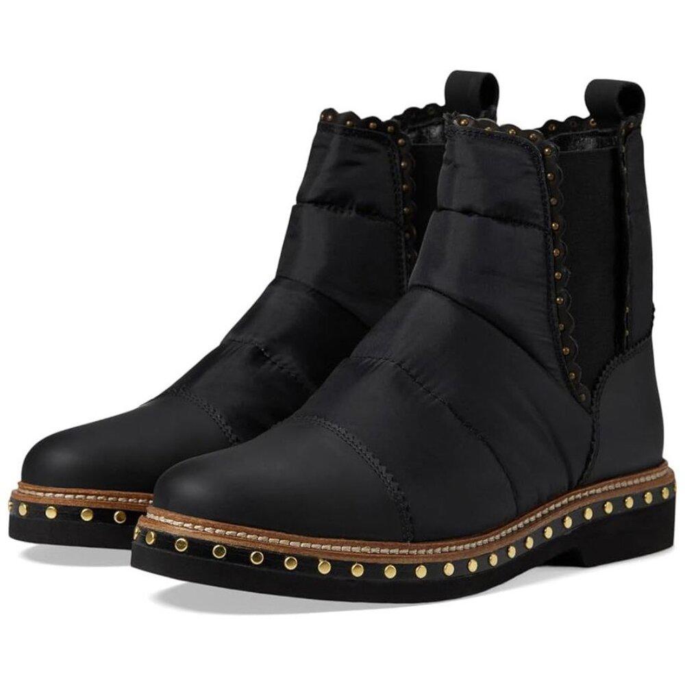 Atlas Black Puffer Chelsea Boots