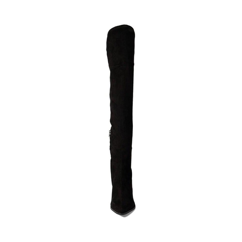 Selora Black Suede Over The Knee Heeled Boots