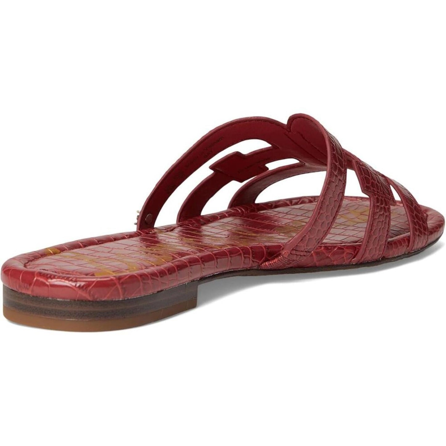 Bay Dark Rose Leather Flat Slide Sandals
