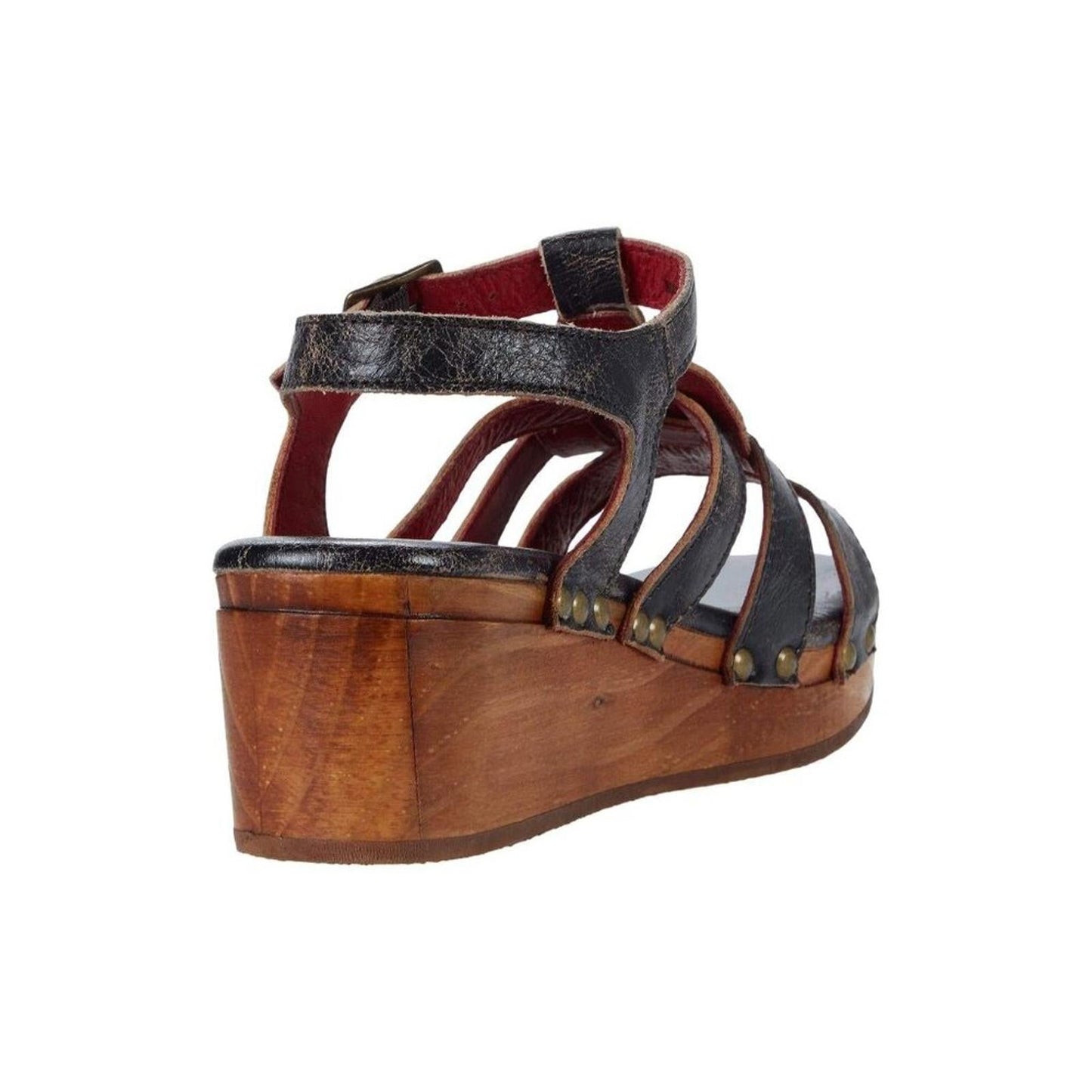 Fabiola Black Lux Leather Clog Sandals