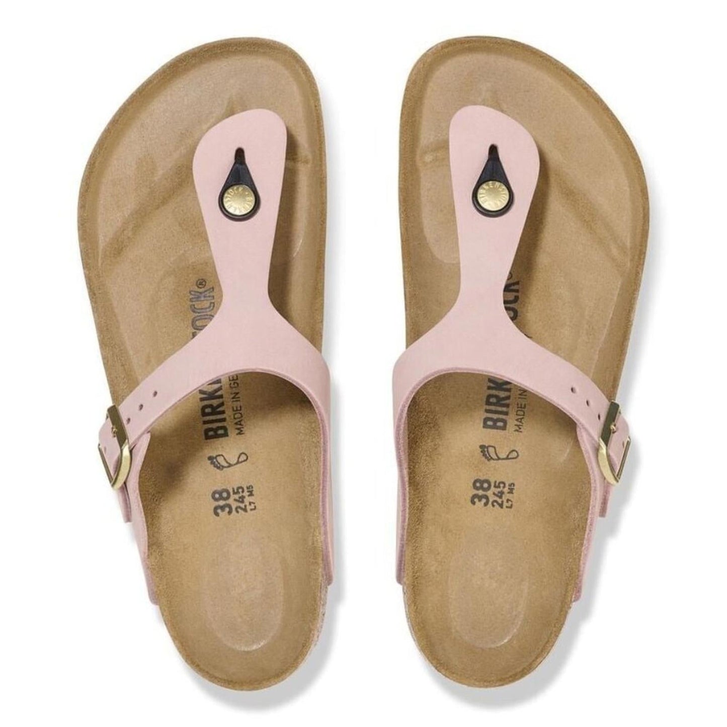 Gizeh Soft Pink Nubuck Leather Sandals