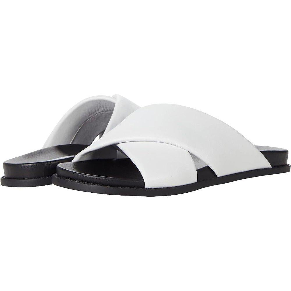 Adlee White Crisscross Slides