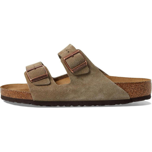 Arizona Soft Footbed Taupe Suede Slide Sandals