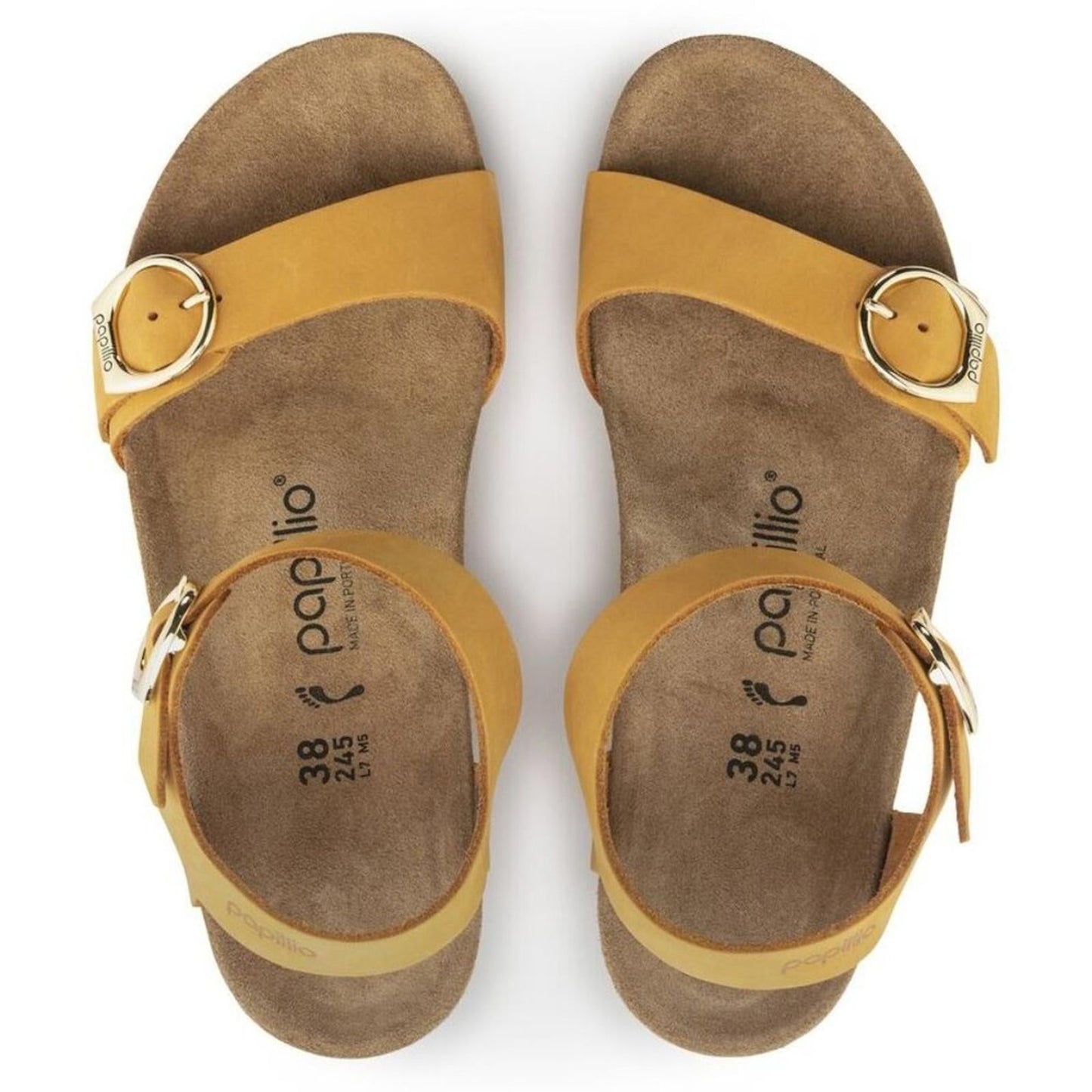 Papillio Soley Apricot Nubuck Leather Wedge Sandals