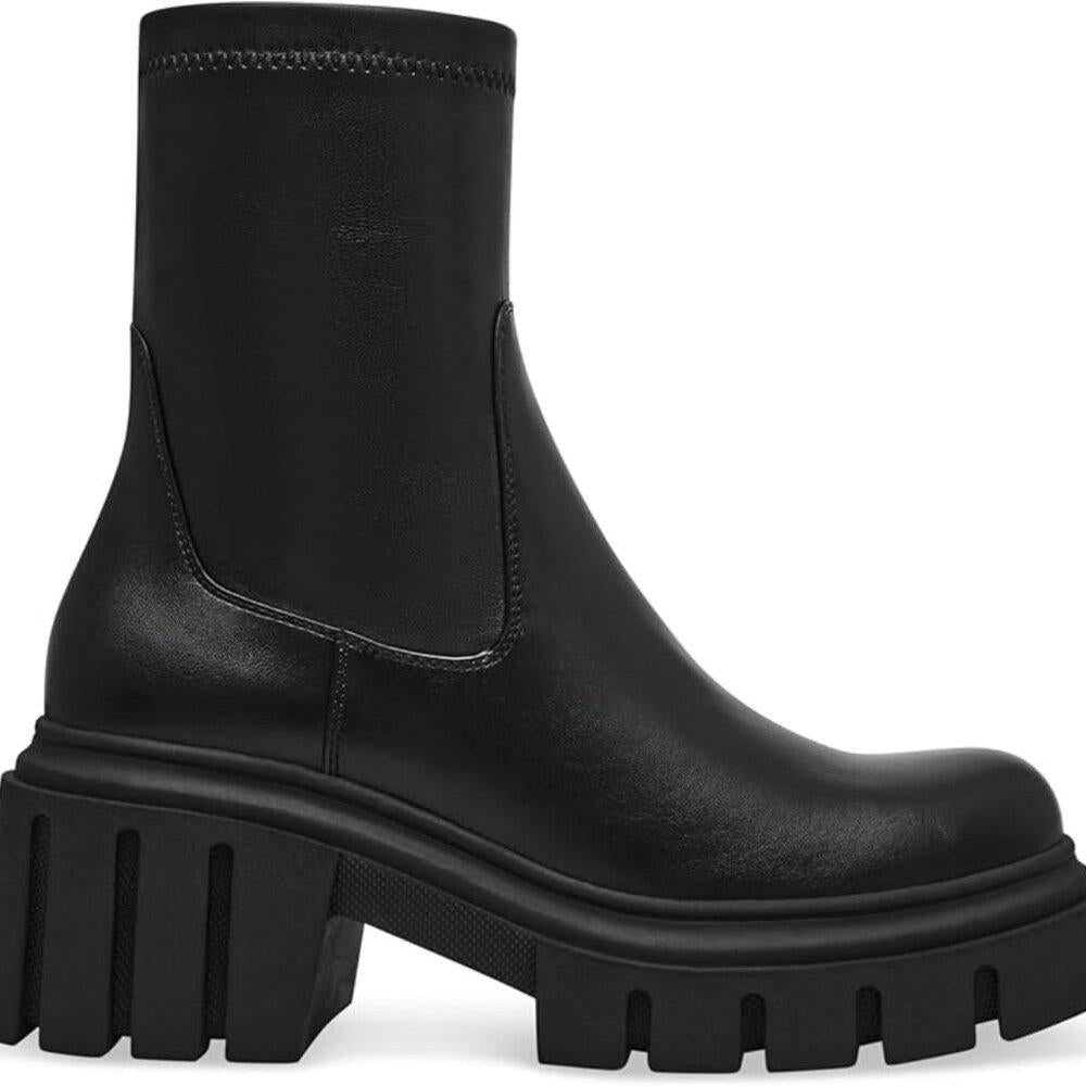 Boomba Black Lug Ankle Boots