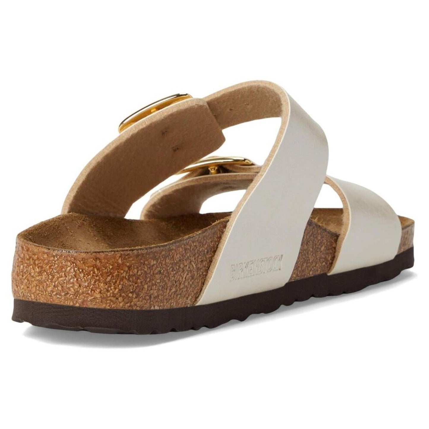 Sydney Luxe Buckle Pearl White Slide Sandals