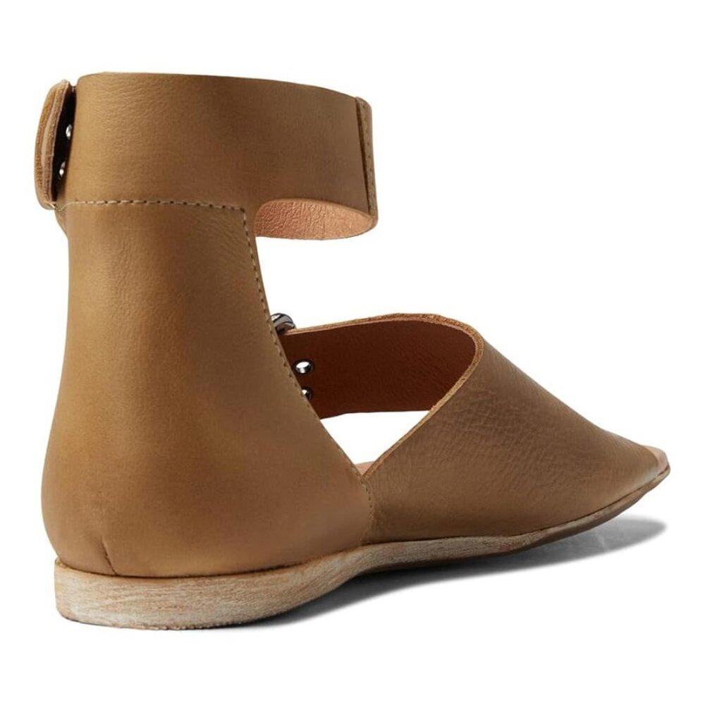 Free People Sandals Marco Sandstone Leather Buckle Flats