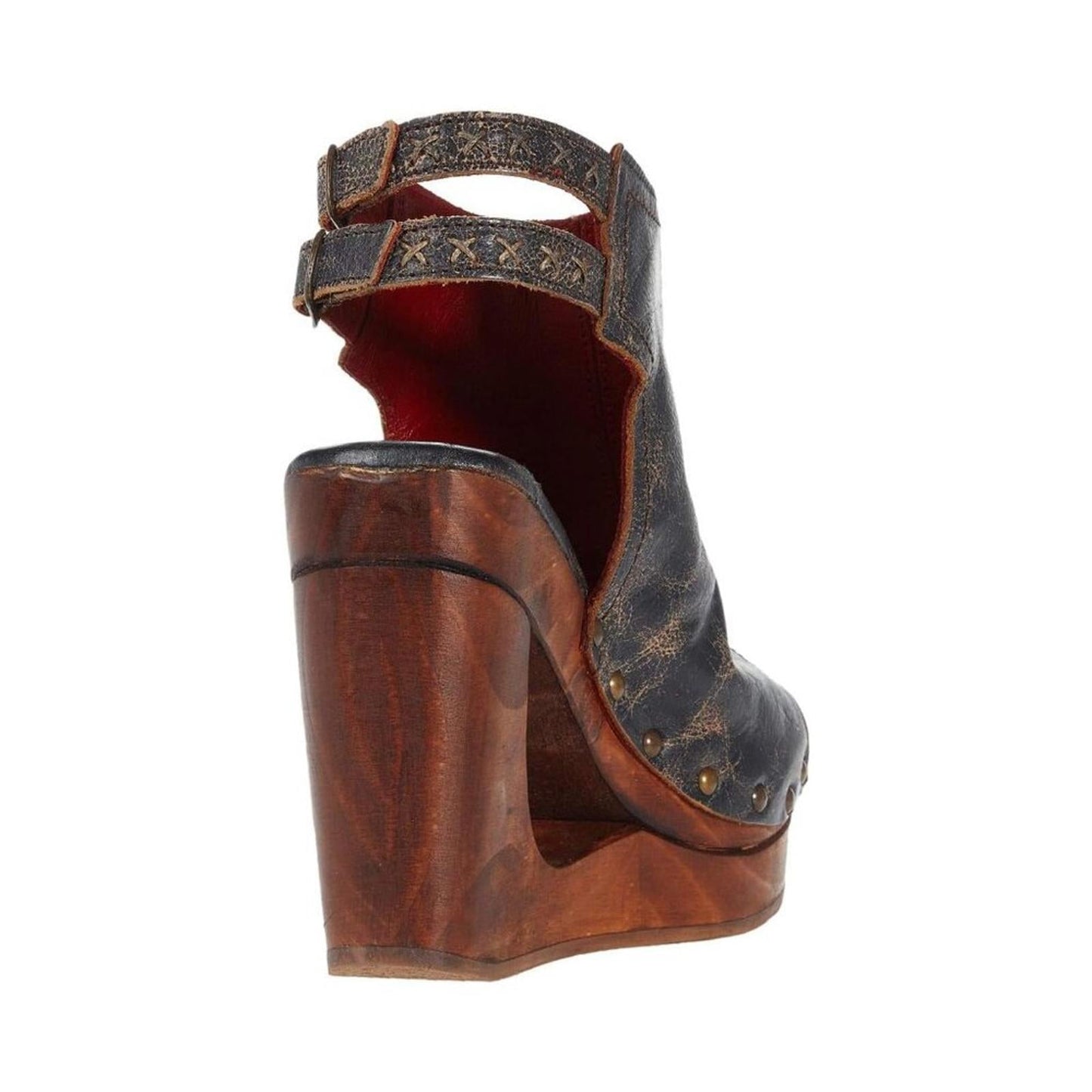 Imelda Black Lux Leather Wedge Sandals