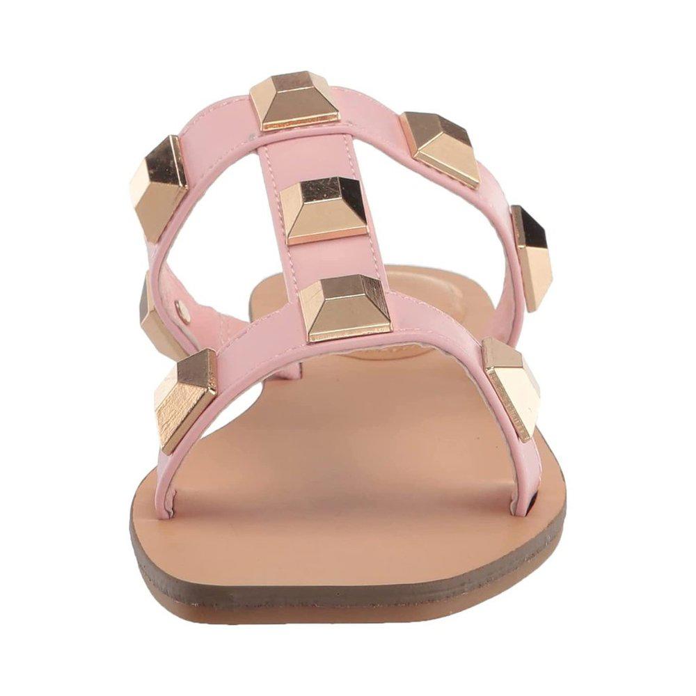 Bonis Pink Studded Flat Sandals