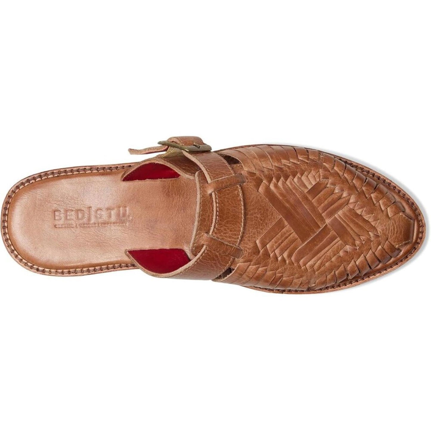 Linette Tan Rustic Woven Leather Platform Sandals