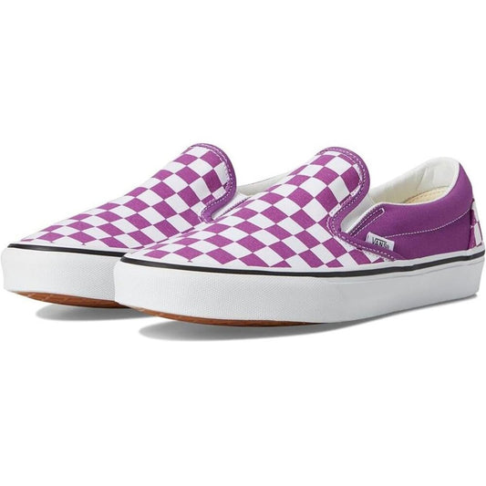 Classic Color Theory Checkerboard Willowherb Slip On Sneakers