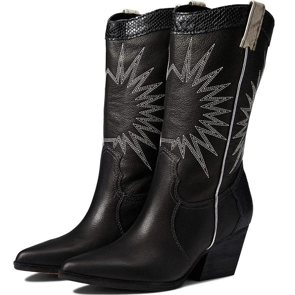 Lawson Black Leather Western Boots