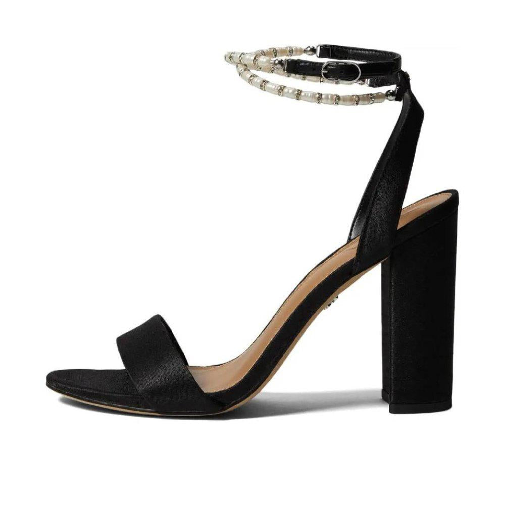 Yanelli Black Ankle Strap Heels