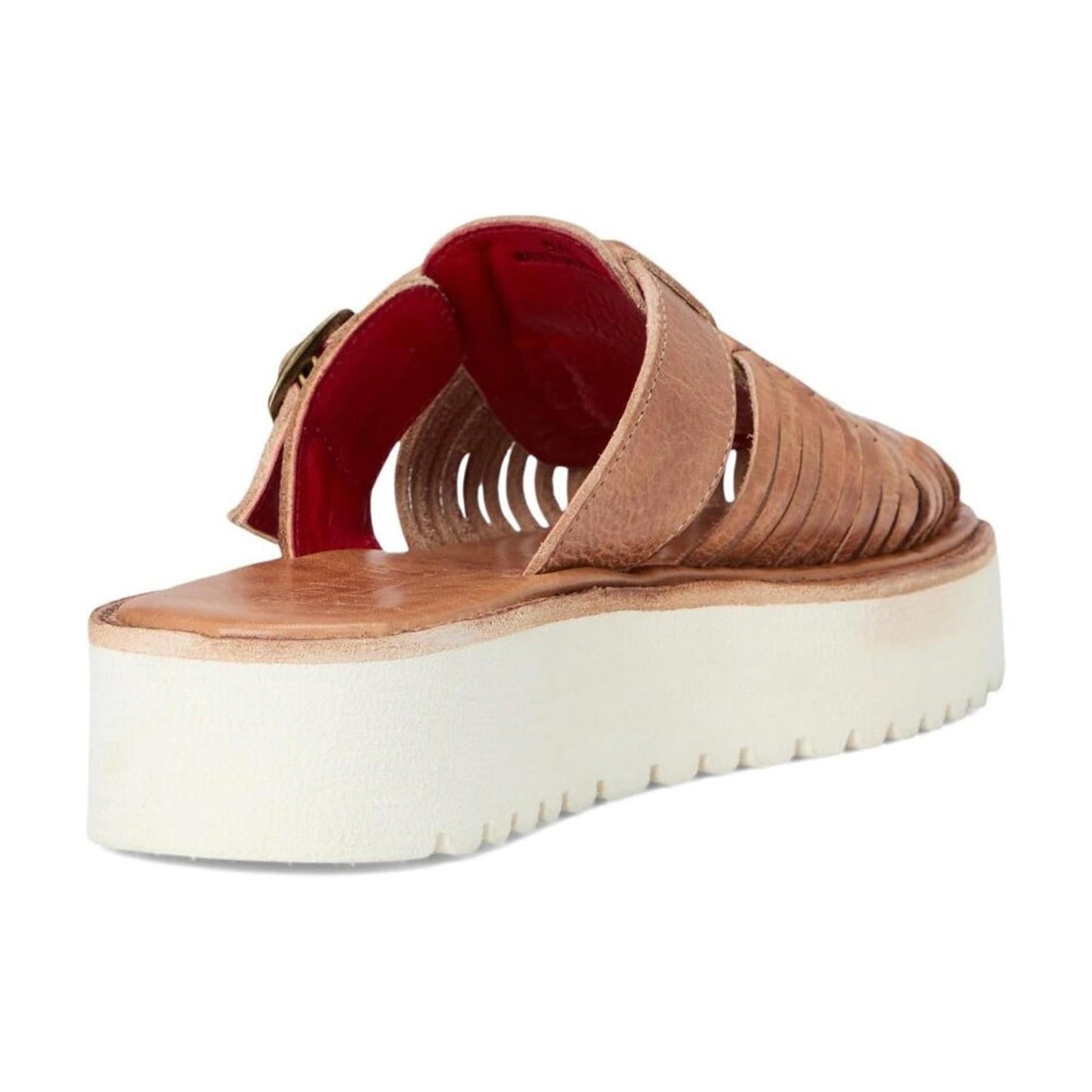 Linette Tan Rustic Woven Leather Platform Sandals