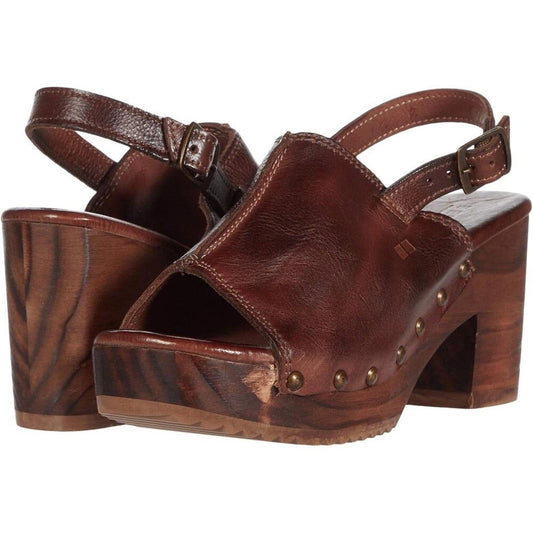 Marie Teak Dip-Dye Leather Heeled Sandals