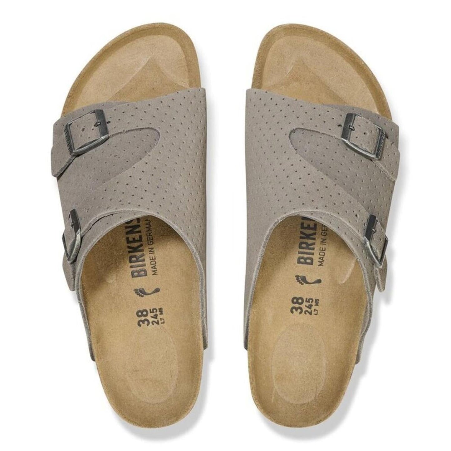 Zurich Suede Embossed Dotted Stone Leather Sandals