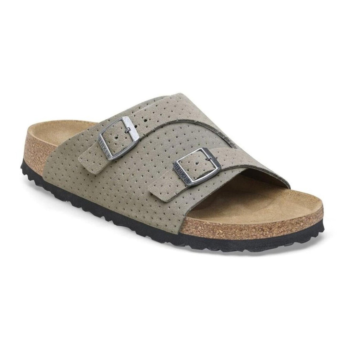 Zurich Suede Embossed Dotted Stone Leather Sandals