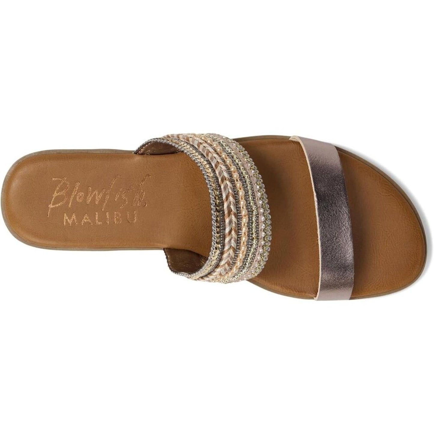 Curtis Metallic Pearl Fabric Woven Sandals
