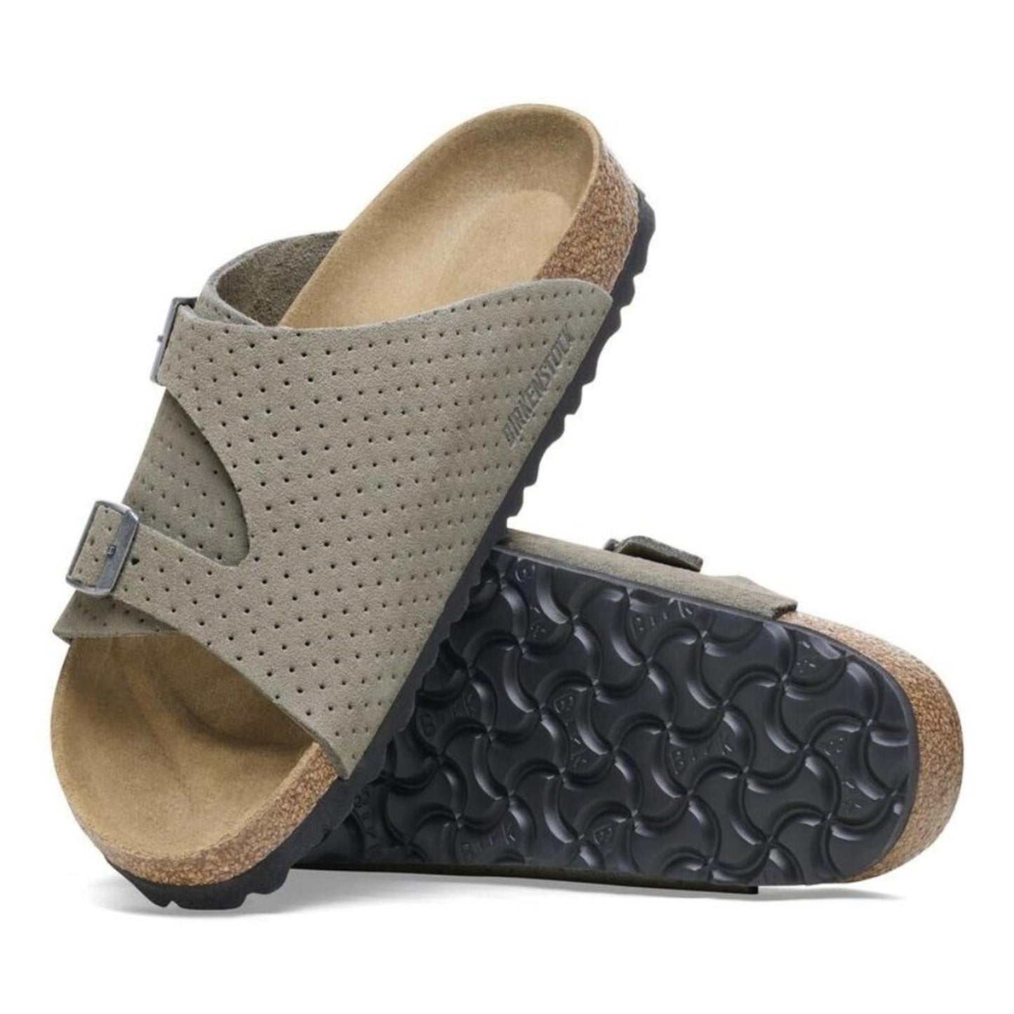 Zurich Suede Embossed Dotted Stone Leather Sandals