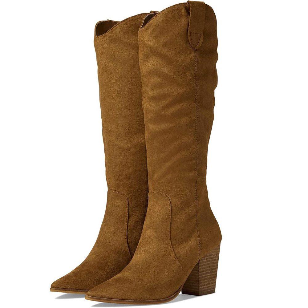 Charming Tan Knee Hight Western Boots