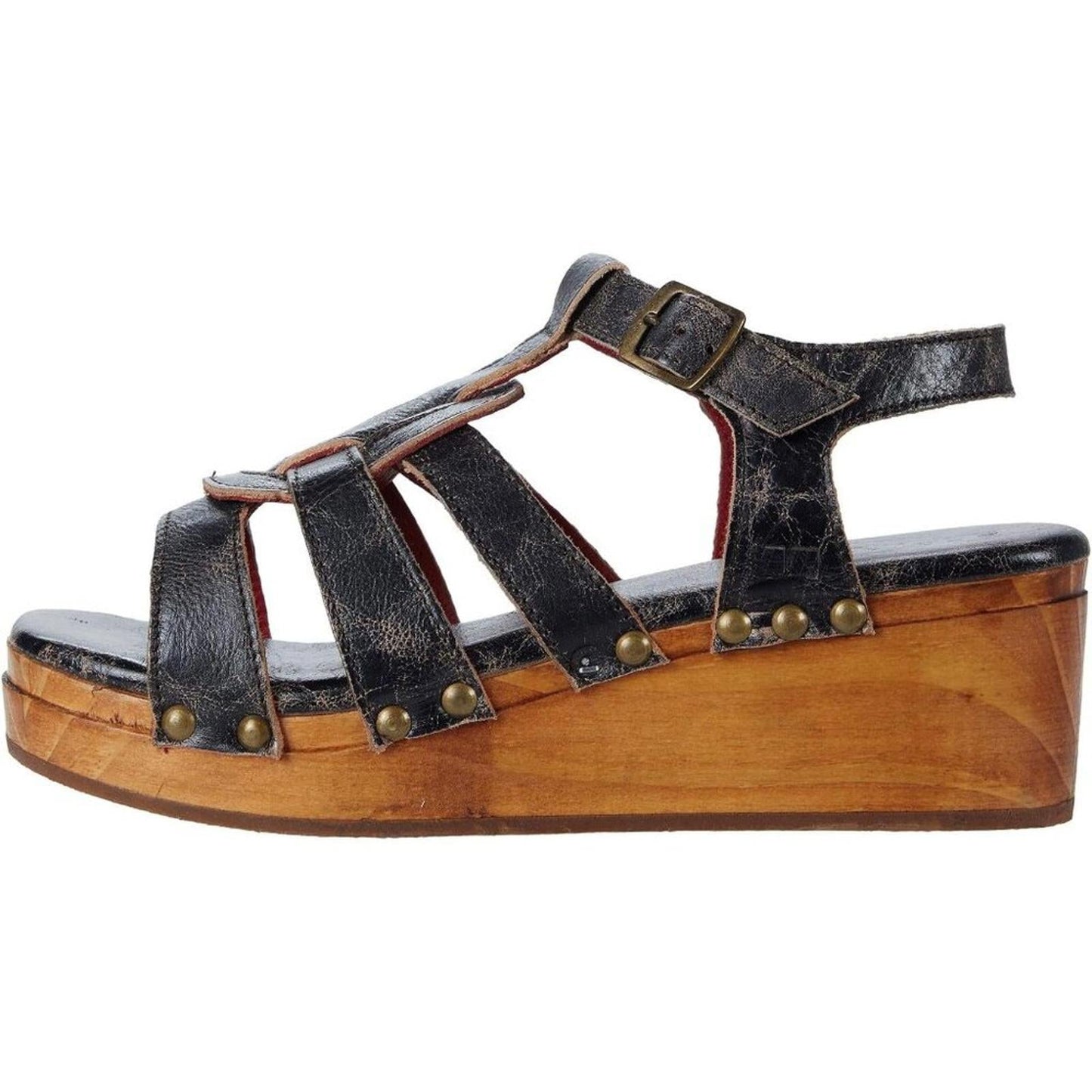 Fabiola Black Lux Leather Clog Sandals