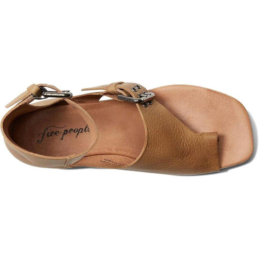 Free People Sandals Marco Sandstone Leather Buckle Flats